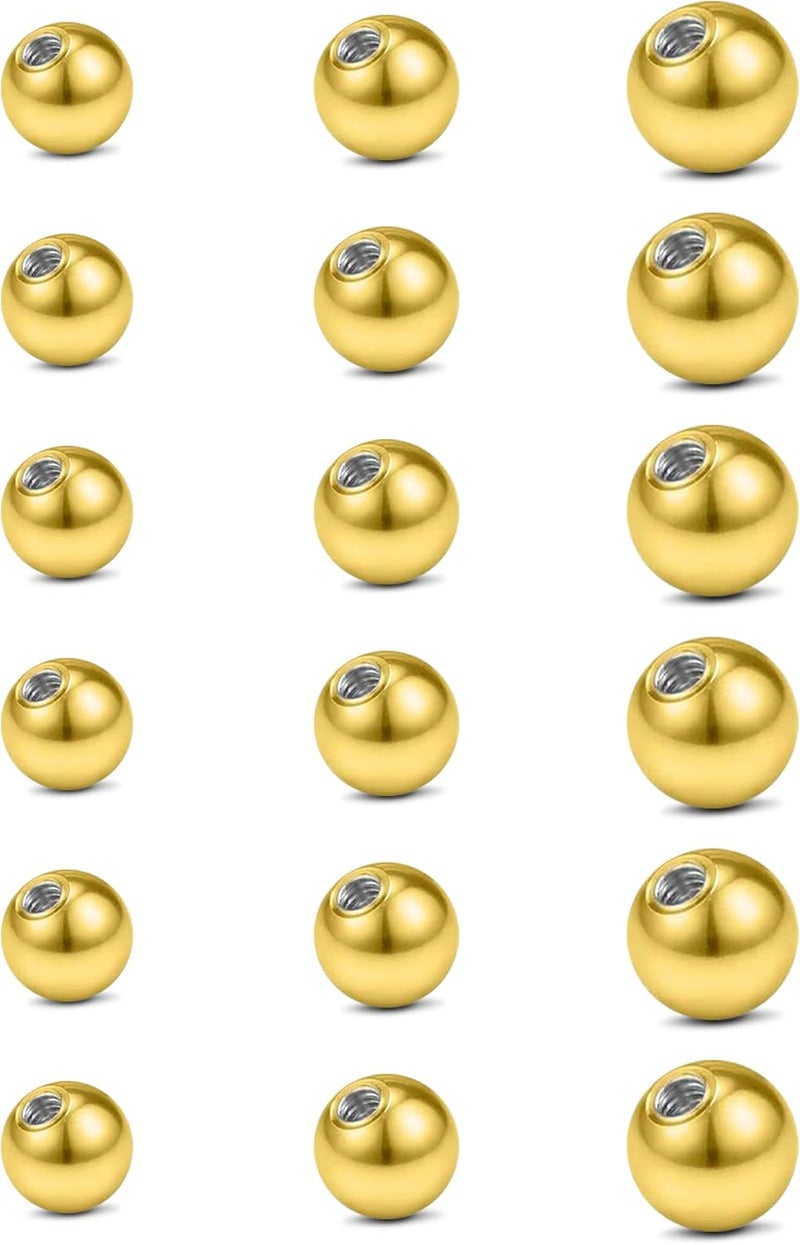 JFORYOU 14G Replacement Balls for Piercing Jewelry 18Pcs Externally Threaded Surgical Steel Balls Industrial Barbell Tongue Nipple Navel Belly Button Piercing Rings Parts 5MM-8MM - Image 1